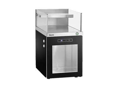 BARTSCHER 190091 Milchkühlschrank-Tassenwärmer-Kombi (537 mm hoch, Schwarz/Silber)