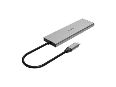 HAMA 4 Ports, 2A2C, GEN2 Multiport-Adapter, USB-Hub, Grau