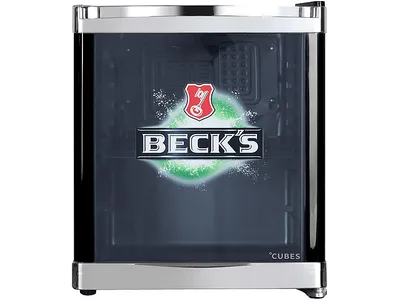 CUBES CC 240 E BECK'S Getränkekühlschrank (48 l, E, 510 mm hoch, Schwarz / Grün)