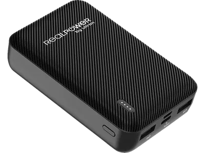 REALPOWER PB-10000 SE Powerbank 10.000 mAh Black Carbon