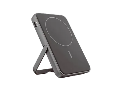 FRESH ‘N REBEL Wireless Magnetic Powerbank, MagSafe-kompatibel, PD 20W Schnellladung, tragbar, Powerbank 5000 mAh Grau