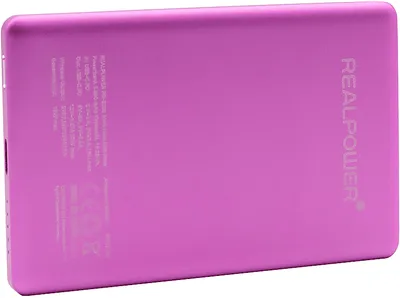 REALPOWER PB-5000 MAG Ultra Slim Powerbank 5000 mAh Schwarz/Rosa