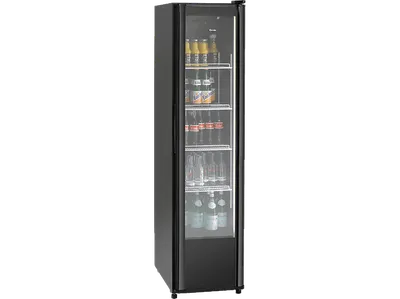 BARTSCHER 700812 300L Gewerblicher Glastürenkühlschrank (300 l, F, 1840 mm hoch}, Schwarz)