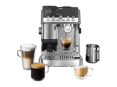 NINJA ES352EU Luxe Café MINI Plus, All-in-One Espresso- und Filterkaffeemaschine, Kaffeemaschine Silber
