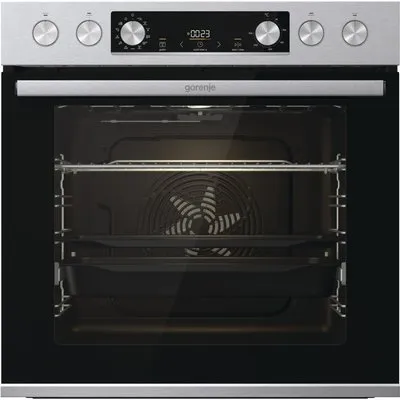 BCS6737E06X Einbau Elektro-Herd edelstahl/cleansteel, 77 l, Pizza-Stufe, schnelles Vorheizen, Hefeteig-Gärstufe, katalytische Selbstreinigungswände