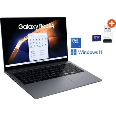SAMSUNG Galaxy Book4 15,6" Core 5 120U 16GB/512GB SSD Win11 NP750XGK-KB2DE +256 GB microSDXC-Speicherkarte (2023) mit USB-Adapter