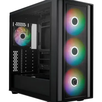 Cooler Master MasterBox MB600 Midi Tower ATX Gehäuse Glasfenster schwarz