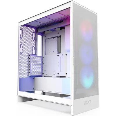 NZXT H7 Flow White RGB (2024) Midi Tower ATX Gaming Gehäuse weiß mit Glasfenster