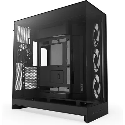 NZXT H9 Flow RGB (2025) All Black Midi Tower ATX Gaming Gehäuse schwarz mit Glasfenster