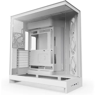 NZXT H9 Flow RGB (2025) All White Midi Tower ATX Gaming Gehäuse weiß mit Glasfenster