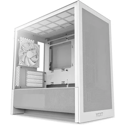 NZXT H3 Flow (2025) All White Midi Tower mATX Gaming Gehäuse weiß mit Glasfenster