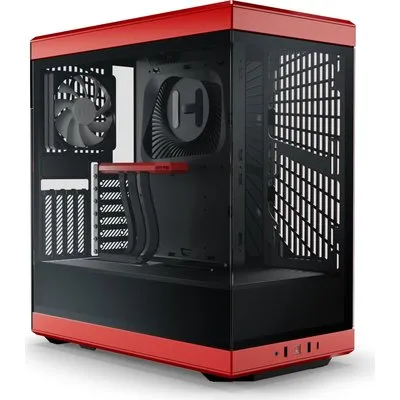 HYTE Y40 Red Black ATX Midi Tower Gaming Gehäuse rot/schwarz, Seitenfenster