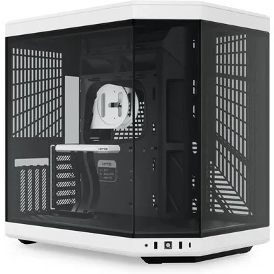 HYTE Y70 Zweikammer ATX Midi Tower Gaming Gehäuse Schwarz/Weiß mit Glasfenster