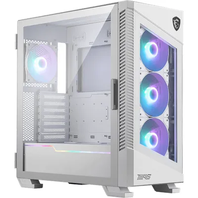 MSI MPG Velox 100R MIDI Tower Gaming Gehäuse, Echtglas Seitenfenster RGB Weiß