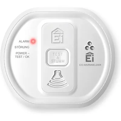 Ei Electronics Ei208 Kohlenmonoxidmelder, CO-Melder mit Batterie für 10 Jahre, Stand-alone-Gerät, weiß