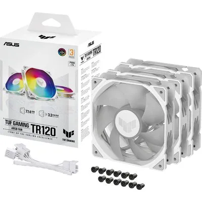 ASUS TUF GAMING TR120 ARGB 3x Gehäuselüfter weiß, 120 mm, PWM