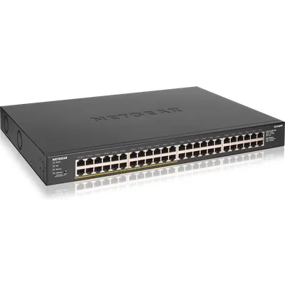 NETGEAR 48-Port Gigabit Ethernet Unmanaged Essentials PoE+ Switch (GS348PP): Mit 24 PoE+ bei 380 W, Desktop- oder Rack-Befestigung