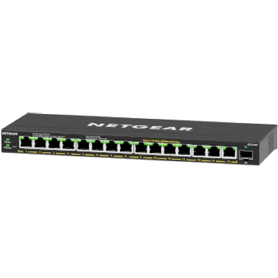 NETGEAR GS316EP Switch 16 Port Gigabit Ethernet LAN PoE Switch Plus (mit 15x PoE+ 180W & 1x SFP, Managed Netzwerk Switch mit IGMP Snooping, QoS, VLAN, lüfterlos)