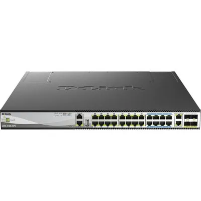 D-Link DMS-3130-30PS/E 30-Port Layer 3 Stackable Multi-Gigabit Managed PoE Switch Series