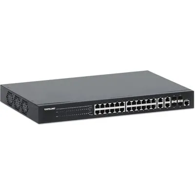 Intellinet 24-Port Gigabit Ethernet PoE+ Web-Managed Switch mit 4 Gigabit T/SFP-Ports