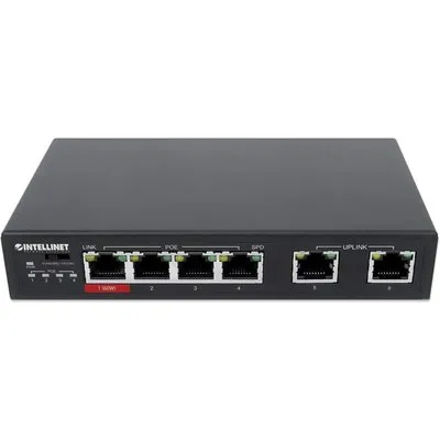 Intellinet 6-Port Fast Ethernet Switch mit 4 PoE-Ports (1 x High-Power PoE)