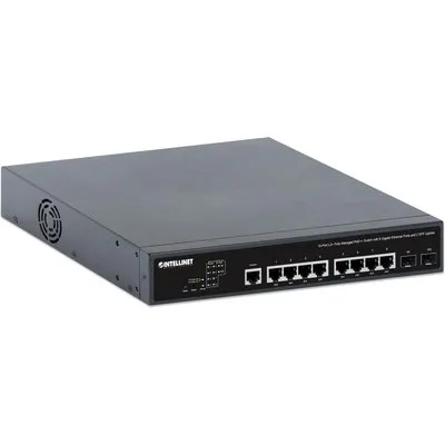 Intellinet 10-Port L2+ Fully Managed PoE++ Switch mit 8 Gigabit Ethernet-Ports und 2 SFP-Uplinks