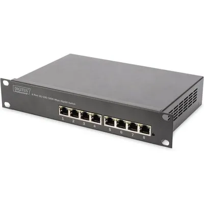 DIGITUS 10 Zoll 8-Port Rackmount GB Ethernet Switch