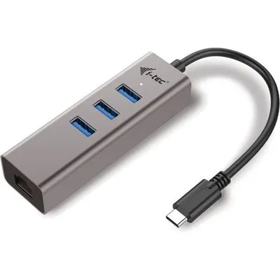 i-tec USB 3.0 Metal HUB 3 Port mit Gigabit LAN Adapter
