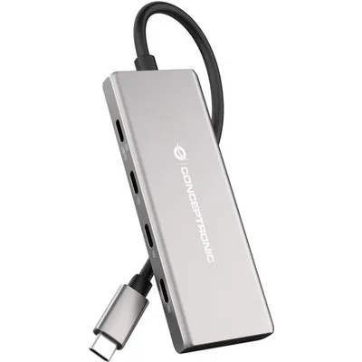 Conceptronic HUBBIES17G Schnittstellen-Hub USB 3.2 Gen 2 (3.1 Gen 2) Type-C 10000 Mbit/s Grau