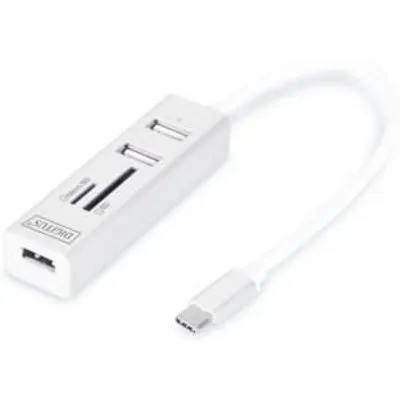 DIGITUS OTG USB 2.0 Type-C 3-Port Hub mit Kartenleser