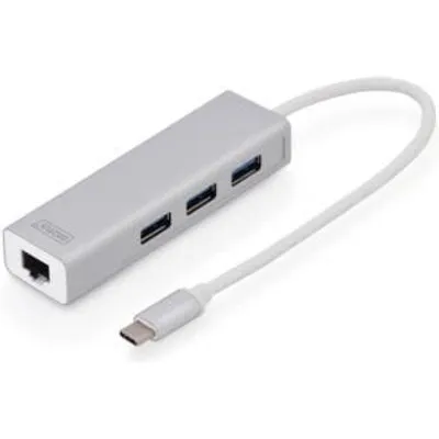 DIGITUS USB Typ C 3.0 Hub mit Gigabit Ethernet