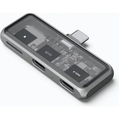 Satechi Mobile XR Hub 2-Port USB-C (1x 100W PD) mit microSD Reader Space Grau