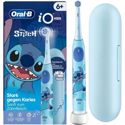 Oral-B iO Kids 6+ Stitch Elektrische Zahnbürste inkl. 1 Aufsteckbürste, 1 Reise-Etui