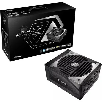 ASRock Netzteil  TC-1300T, PSU, 1300 W, 80 Plus Titan, 135 mm, modular, PCI-E 5.1 (12+4pin) x2, PCI-E (6+2 Pin) x8, SATA (5-polig) x9 (90-UXT130-TFEAAB)