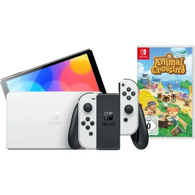 Nintendo Switch OLED Weiß + Animal Crossing New Horizons