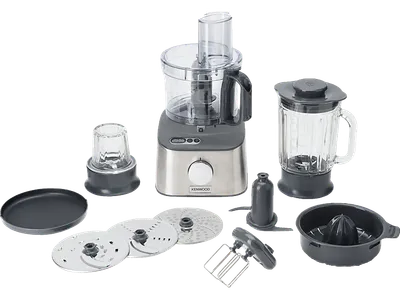 KENWOOD Multipro Compact+ FDM313SS mit vielseitigem Zubehör, Kompaktküchenmaschine Silber (Rührschüsselkapazität: 2,1 l, 800 Watt)