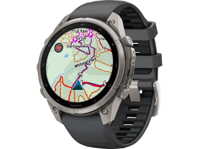 GARMIN FENIX 9 PRO - INREACH, 47 MM TITAN Smartwatch Titan Silikon, 22mm, Graphit/Schwarz