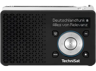 TECHNISAT DIGITRADIO 1 A DAB+ Radio, DAB+, AM, FM, Schwarz/Silber