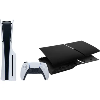 PlayStation 5 Slim mit Laufwerk + Covers Schwarz