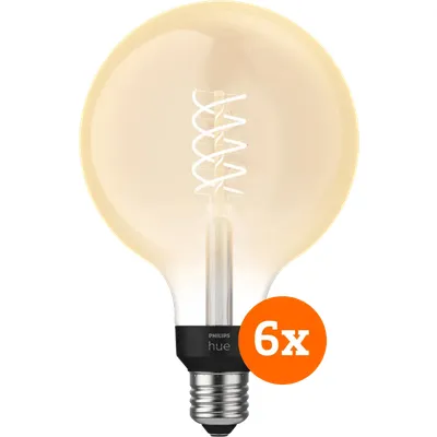 Philips Hue Filamentlampe White Globe XL E27 - 2023 - Sechserpack