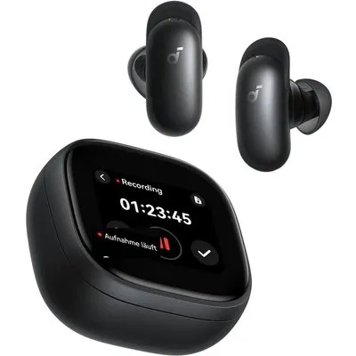 soundcore Liberty 5 Pro Max In-Ear Bluetooth-Kopfhörer Noise Cancelling Display, KI-Assistent; schwarz
