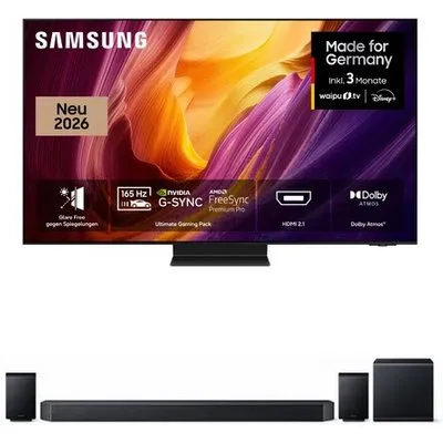 GQ65S95HFT 163 cm (65") OLED Vision AI Smart TV graphitschwarz inkl. HW-Q995GH Soundbar mit Subwoofer & Surround titanschwarz, 4K Ultra HD, 120 Hz