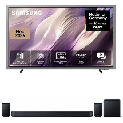 GQ77S99HAT 195 cm (77") OLED Vision AI Smart TV slate black inkl. HW-Q995GH Soundbar mit Subwoofer & Surround titanschwarz