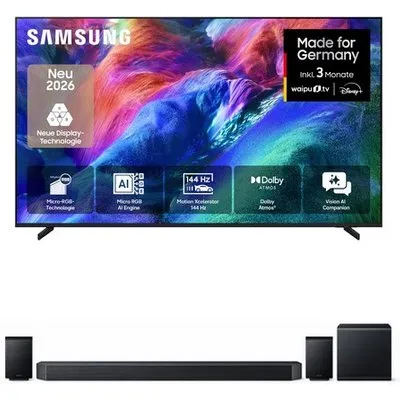 GMR75R85HAU 189 cm (75") Micro RGB Vision AI Smart TV schwarz inkl. HW-Q995GH Soundbar mit Subwoofer & Surround titanschwarz