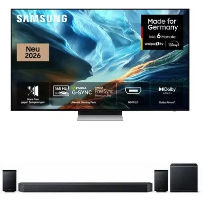GQ65S93HAE 163 cm (65") OLED Vision AI Smart TV graphitschwarz inkl. HW-Q995GH Soundbar mit Subwoofer & Surround titanschwarz