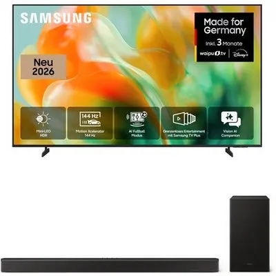 GU55M83HAU 138 cm (55") Mini LED Vision AI Smart TV titanschwarz inkl. HW-B760GF Soundbar mit Subwoofer