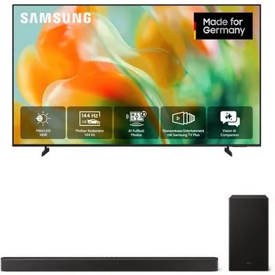 GU65M83HAU 163 cm (65") Mini LED Vision AI Smart TV titanschwarz inkl. HW-B760GF Soundbar mit Subwoofer