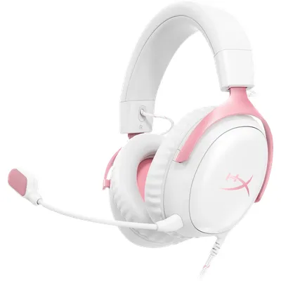 HyperX Cloud III Wired Gaming-Headset - Weiß/Rosa (PC, PS5, Xbox Series X/S)