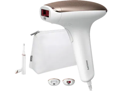 PHILIPS Lumea IPL Series 7000 BRI921/00, 2 Aufsätze, 250 000 Lichtimpulse, für Gesicht und Körper, Haarentfernung Weiß/Rosa
