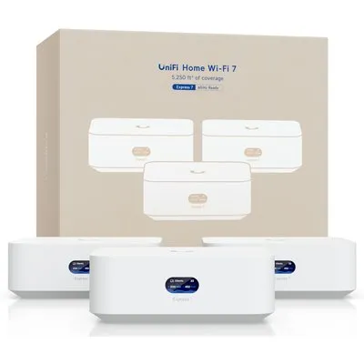 Ubiquiti Express 7  UniFi OS Console  2.3 Gbps IDS/IPS  1x 10 GbE  1x 2,5 GbE  30+ Devices  WIFI7  BE10600  3er Pack  UX7-3 (UX7-3)